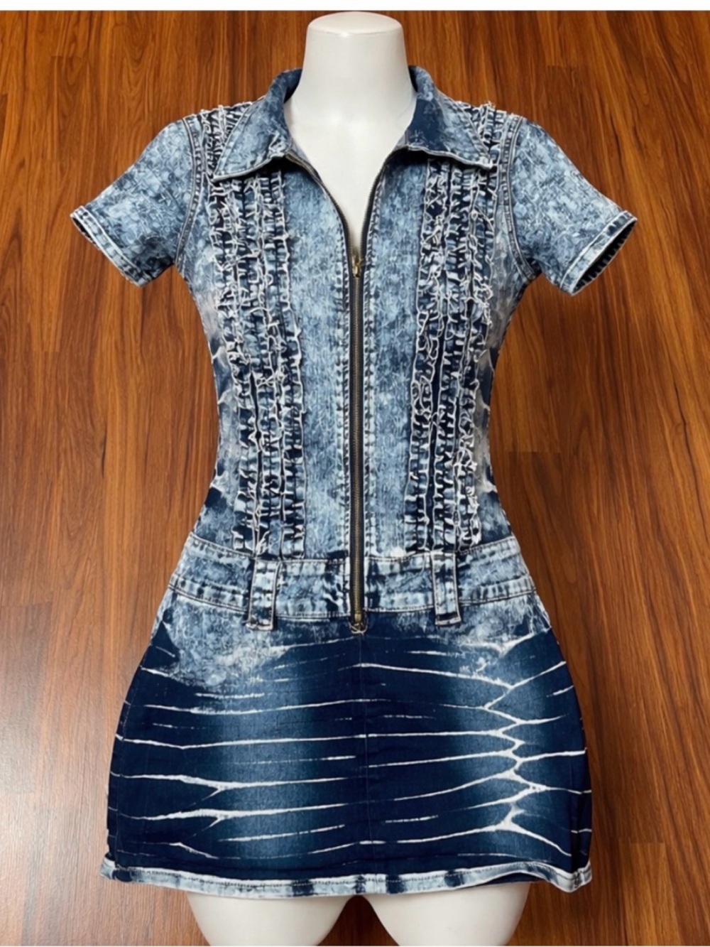Kalowa distressed mini women's dress L